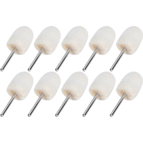 10 pièces Têtes de Polissage en Laine 0.6 pouces, Outils de Lustrage Portables pour Bijoux, Jade, Métal et Verre