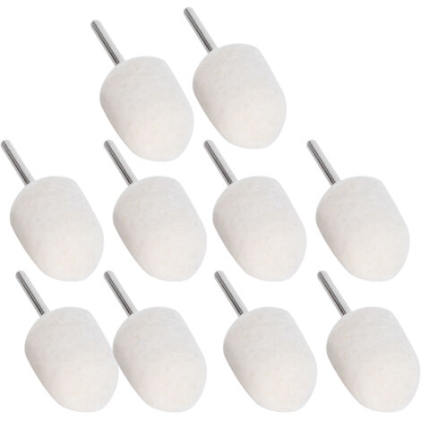 10 pièces Têtes de Polissage en Laine de 0.6 pouces, Kit de Lustrage pour Bijoux, Métal, Verre et Pierre