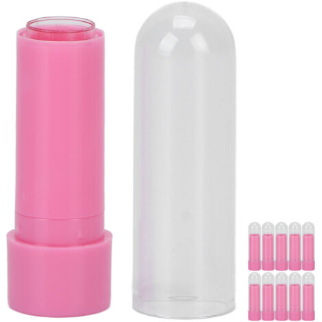 10 pièces Tubes de Baume à Lèvres Vides 9mm, Remplissables et Réutilisables, pour Création DIY, avec Couvercle Hermétique Rose Clair