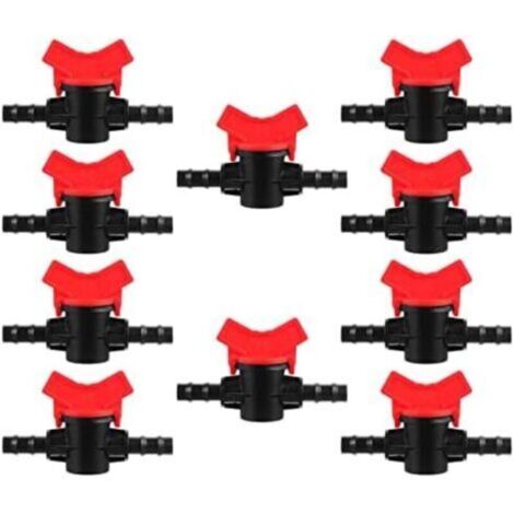 10 Pièces Vanne Capillaire Droite Robinet d'eau fermé Robinet à tournant sphérique dirrigation Accessoires vanne d'irrigation raccords d'irrigation Automatique