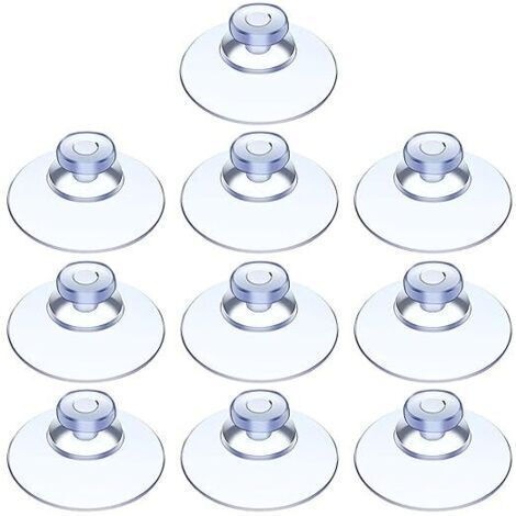 10 Pièces Ventouse,Ventouse Table en Verre,Mini Ventouse,Ventouses Transparentes,Petites Ventouses,pour Variété Surfaces Lisses,Verre,Carrelage,Salle de Bain,Cuisine,en PVC,Sans Crochet (20mm)
