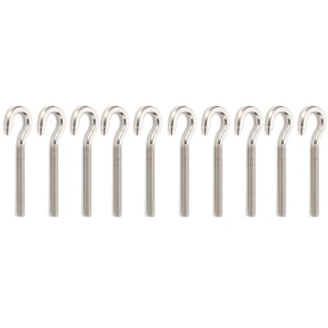 10 Pièces Vis à Œil 304 Acier Inoxydable Crochet à Boulon Ouvert Quincaillerie