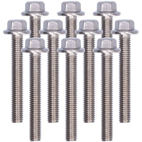 10 pièces vis à tête hexagonale à embase acier inoxydable A2-70 pour fixation mécanique M5 10/12/16/20/25/30/35/40mm assortiment 35mm