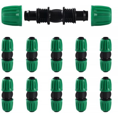10 Pièces16mm Raccords D'irrigation Goutte à Goutte, Adaptateur Droits D'Irrigation Goutte, Raccords D'irrigation Droits, Connecteur de Tuyau D'irrigation, pour Jardin, Pelouse (Vert)