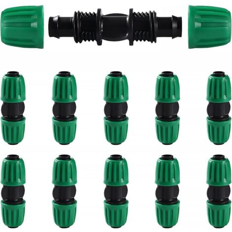 10 Pièces16mm Raccords D'irrigation Goutte à Goutte, Adaptateur Droits D'Irrigation Goutte, Raccords D'irrigation Droits, Connecteur de Tuyau D'irrigation, pour Jardin, Pelouse (Vert)