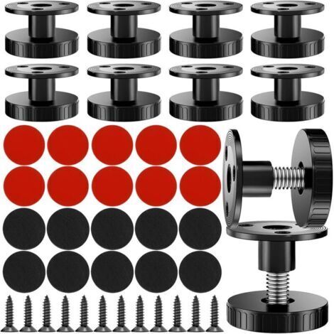 10 piedini regolabili per mobili, da 25 a 40 mm, con cuscinetto antiscivolo e accessori di montaggio, ideali per armadi, letti e tavoli (neri)