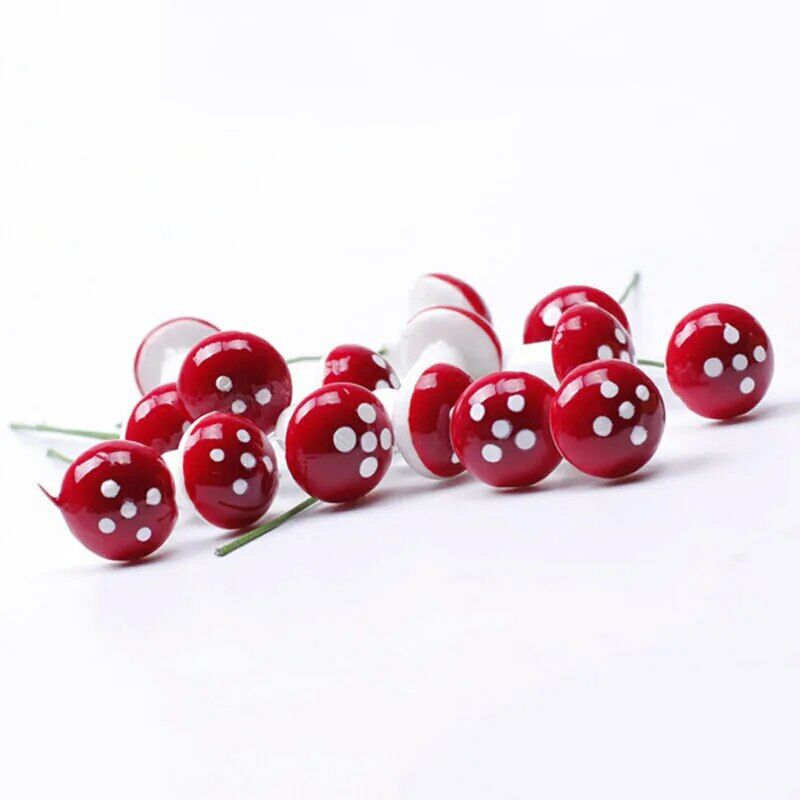 

10 piezas 2 cm Mini setas artificiales miniaturas jardín de hadas musgo terrario resina artesanías decoraciones estacas artesanías