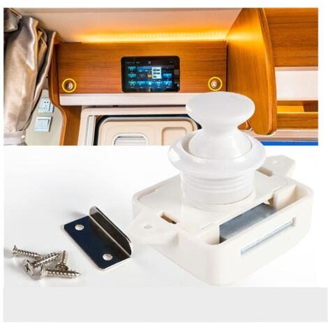 10 piezas/caja, 26 mm de diámetro, para autocaravanas, armarios, cajones, caravanas, cerraduras para puertas de barcos, argollas de cierre, herrajes para muebles - Larga duración (totalmente blancos)