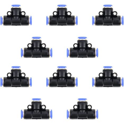 10 piezas Conector neumático Accesorios de manguera Acoplamiento rápido Conectores neumáticos rápidos neumáticos de 6 mm Empuje el accesorio de tubo de línea de aire de plástico, ladacea