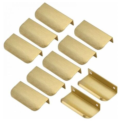 10 piezas de 64 mm de distancia central, manijas doradas para muebles, manijas invisibles para muebles.