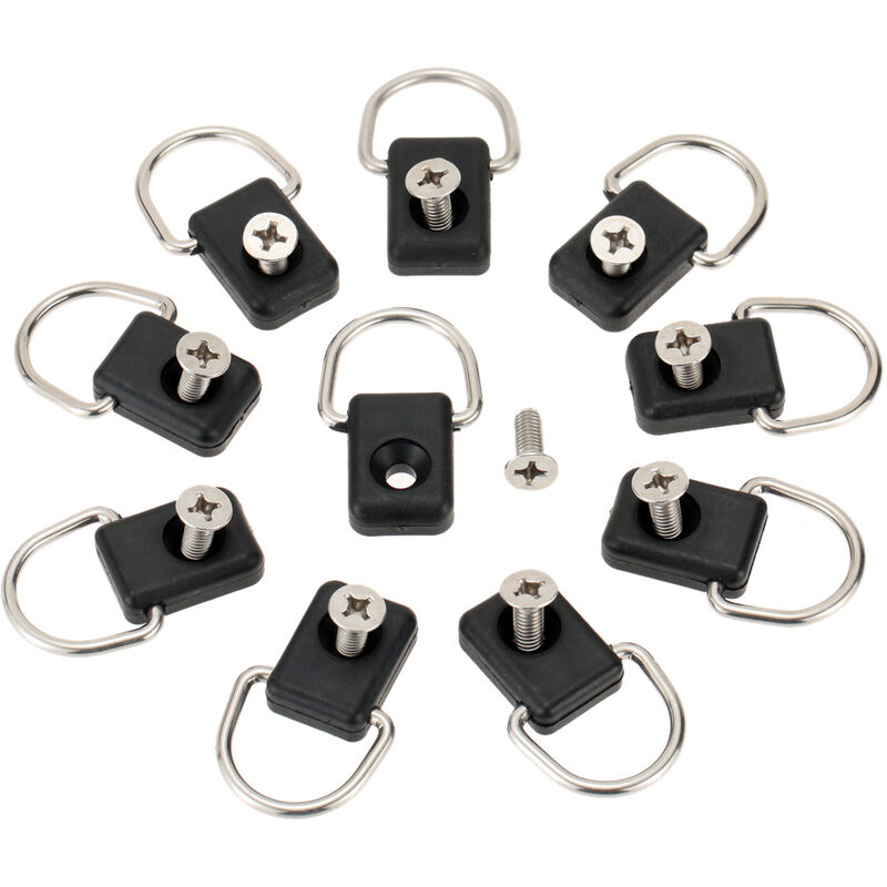 

10 piezas de alta calidad Kayak D Anillos de equipamiento de aparejos para barco Canoa Kayak Accesorios,negro