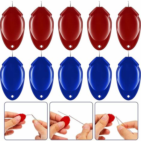 10 piezas de enhebradores de agujas para coser a mano, bricolaje, hilo de plástico, enhebrador simple, trabajo manual, herramienta de costura, máquina de enhebrado automático, hoja de línea de desgast