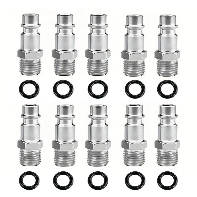 10 piezas de entrada de aire de acero industrial con rosca macho BSP de 1/4