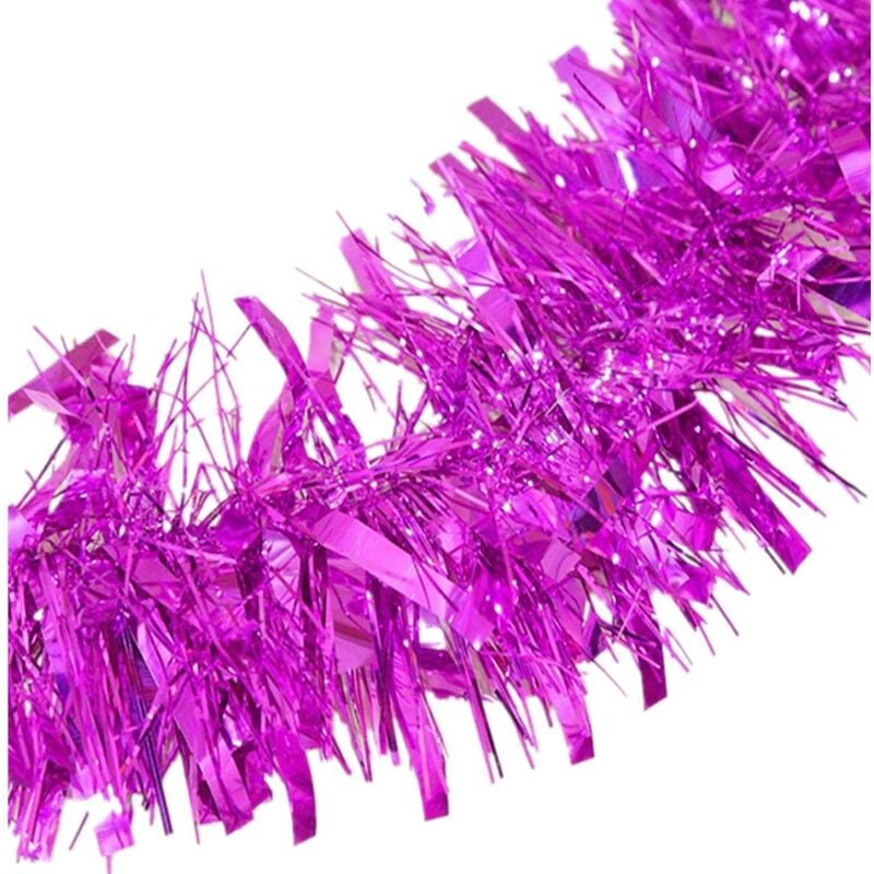 

Sun Floweres - 10 piezas de guirnalda de oropel rosa real, película gruesa de longitud comercial Decoraciones navideñas clásicas para decoraciones de