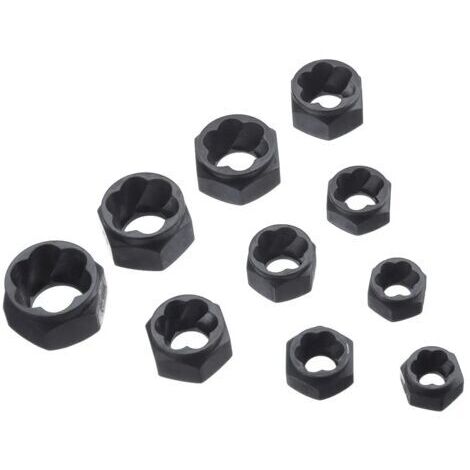 10 piezas de kit de reparación para extractores de tornillos y tuercas para roscas métricas dañadas