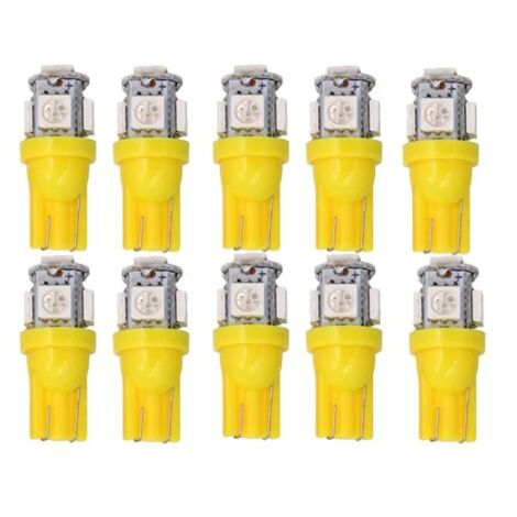 10 piezas de luces amarillas, T10 w5w LED 5050SMD 12v DC 10 piezas