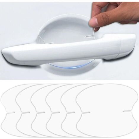 10 piezas de película protectora para manija de puerta de coche, transparente, brillante, antiarañazos