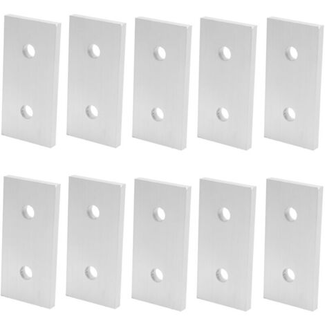 10 piezas de placas de montaje planas perforadas, placas de montaje planas rectas, conectores de soporte de montaje plano (4040-2 orificios 18 x 40 mm)