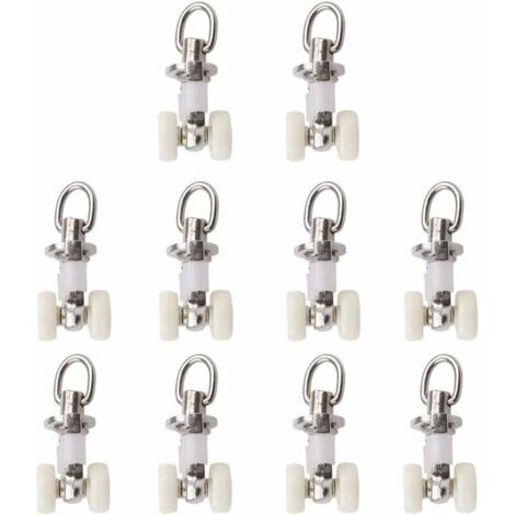 10 piezas de rieles deslizantes para cortinas, rodillos gemelos de plástico de aleación de aluminio