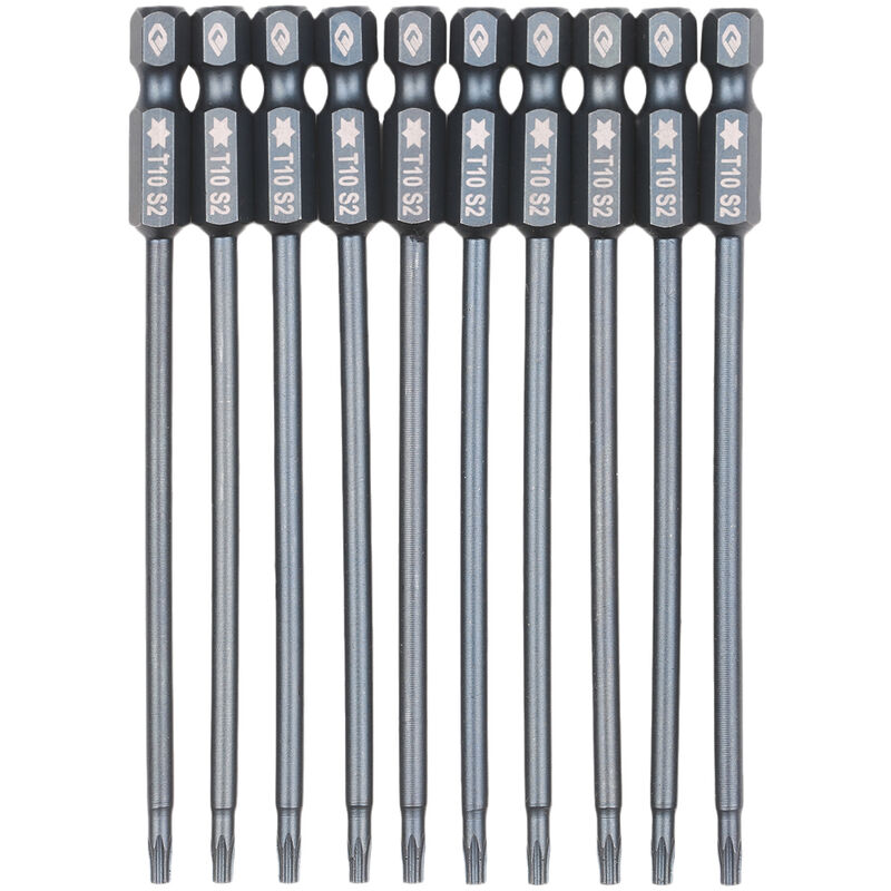 

10 piezas de seguridad Torx bit con valor de 1/4 pulgadas Drive prueba de manipulaciones Torx Bit Set 3,93 pulgadas de largo S2 acero magnetico