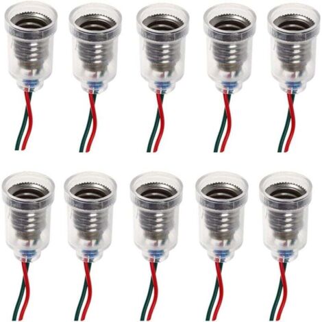 10 piezas E10 Base de lámpara LED con montaje de tornillo, portalámparas pequeño con enchufe de cable para circuito experimental, accesorios de prueba eléctrica para el hogar