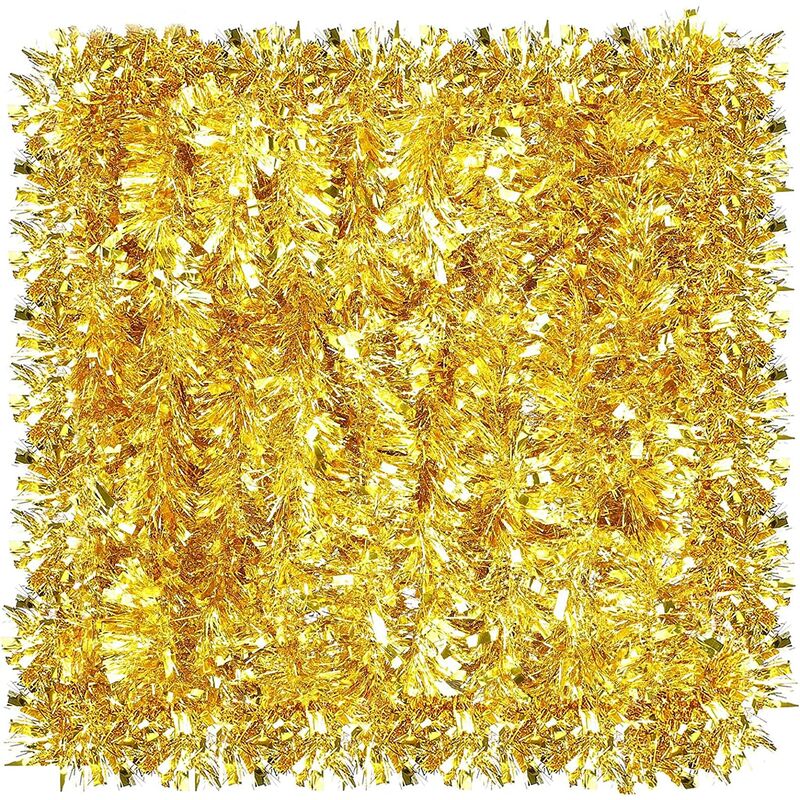 

Sun Floweres - 10 piezas de guirnalda de oropel de Navidad, guirnalda metálica giratoria, adornos de guirnalda colgante brillante para árbol de