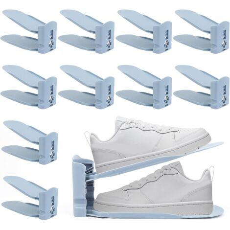 10 Piezas Organizadores Ajustables de Zapatos, Soporte de Calzado de Altura Ajustable, Material PP, Zapatero Simple para Apilar los Zapatos, Ahorra Espacio