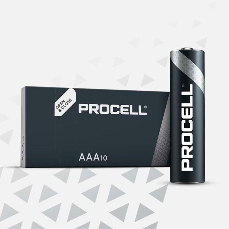 Duracell - Pile alkaline procell aaa - lr03 1,5v (boite 10 unit) ø10,5x44,5mm