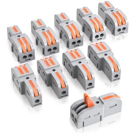 10 pinces de connexion 1 - in 2 out pour connecter trois animaux avec levier connecteur câble pince 0,2-4mm² projets bricolage IN OUT