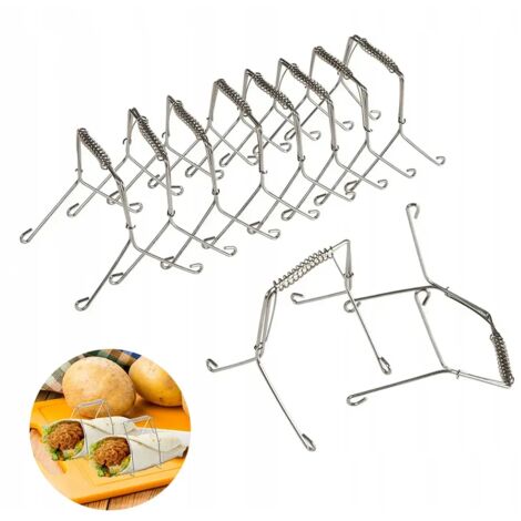 10 pinzas para tortillas, aros para tortillas, acero inoxidable, reutilizables, brochetas para tortillas, pinzas para tortillas para asar y cocinar.