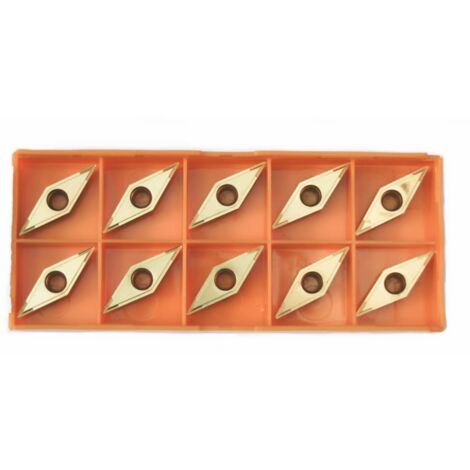 10 PLACCHETTE INSERTO UTENSILI TORNIO INSERTI A ROMBO LATO 16MM PLACCHETTE SVJ