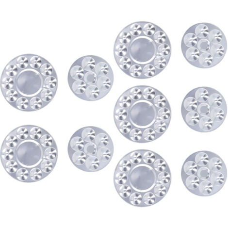 10 Plateaux Ronds en Métal pour Peinture - 6 et 10 Alvéoles en Alliage d'Aluminium