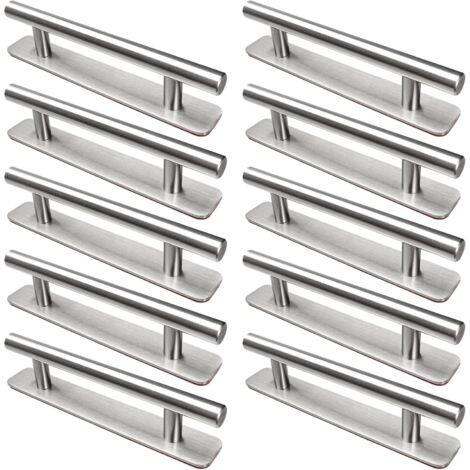 10 Poignées, Acier Inoxydable, 148mm, Adhésif, Meuble, Cuisine Salle De Bain