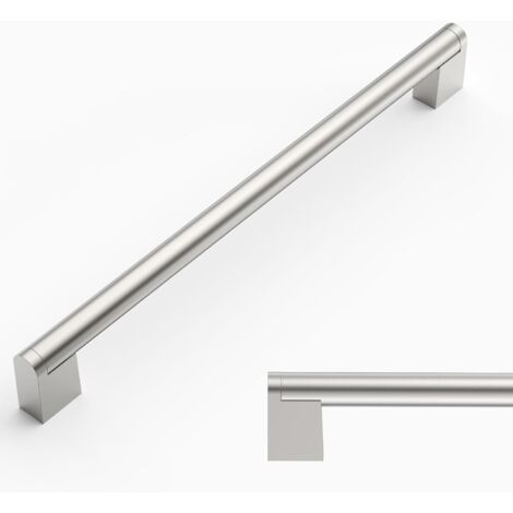 10 Poignées De Meuble, Acier Inoxydable, Entraxe 224mm, Nickel Brossé, Pour Cuisine