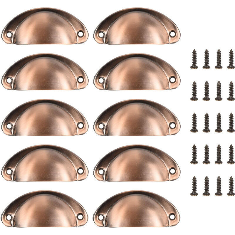 10 Poignées de Tasse Coquille, Poignées de Tirage de Tiroir Vintage, Poignées et Boutons de Porte de Placard de Cuisine Rétro Semi-cercle, Poignées