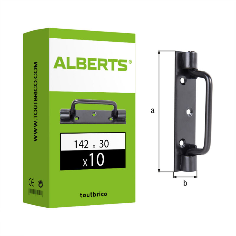 Alberts - 10 poignées de volet Saint Etienne 142x30mm noir