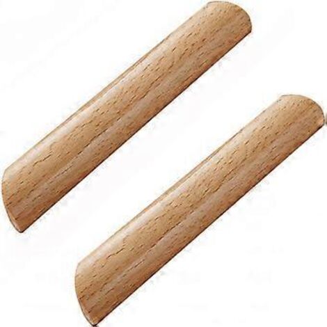 10 Poignées - Poignées de meuble - Entraxe 160 mm - Hêtre - Forme éventail - Avec vis - Poignée de meuble - Pour meuble de cuisine