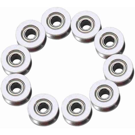 10 poleas de bolas ranuradas en V V624ZZ para sistema de movimiento lineal de rieles 4136 mm