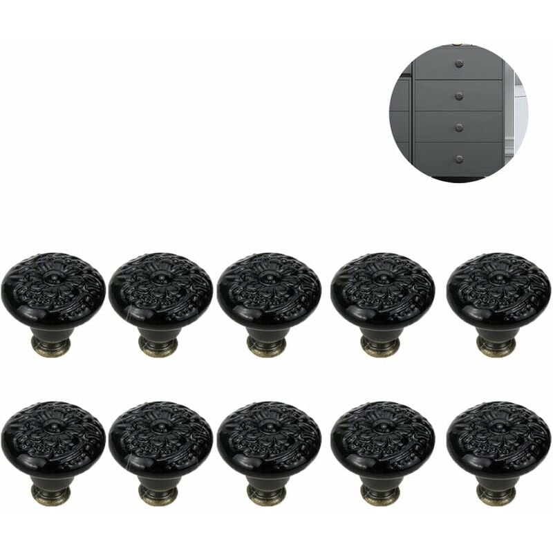 10 pomelli in ceramica, pomelli per porte