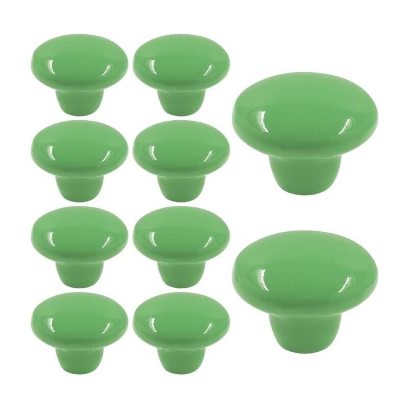 Image of Petites Ecrevisses - 10 Pezzi Pomello Cabinet Ceramica 32mm Pomelli per Mobili Fungo Manopole per Porta Mobili con Viti Pomelli per Cassetti Rotondi