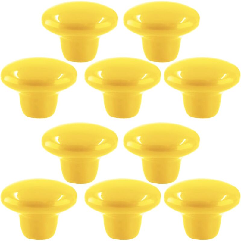 Image of Petites Ecrevisses - 10 Pezzi Pomello Cabinet Ceramica 32mm Pomelli per Mobili Fungo Manopole per Porta Mobili con Viti Pomelli per Cassetti Rotondi