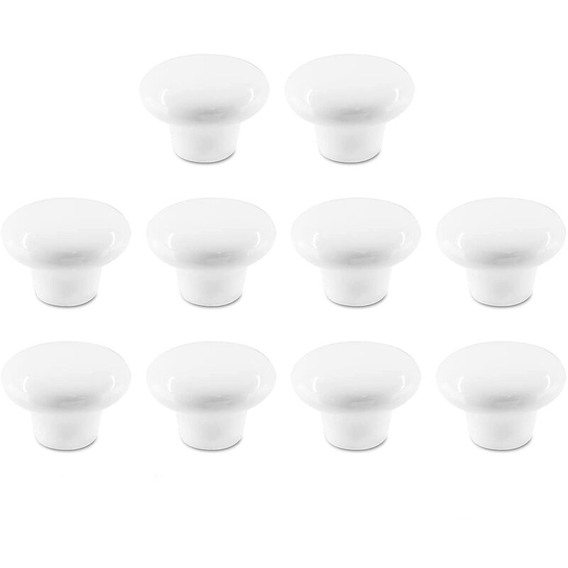 Image of Petites Ecrevisses - 10 Pezzi Pomello Cabinet Ceramica 32mm Pomelli per Mobili Fungo Manopole per Porta Mobili con Viti Pomelli per Cassetti Rotondi