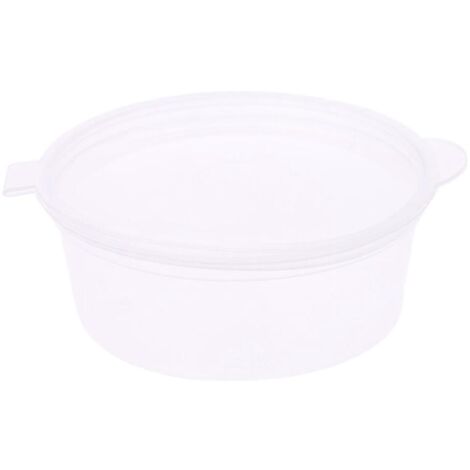 10 pots jetables transparents en plastique pour sauces, chutneys et slime. Boîte de rangement.