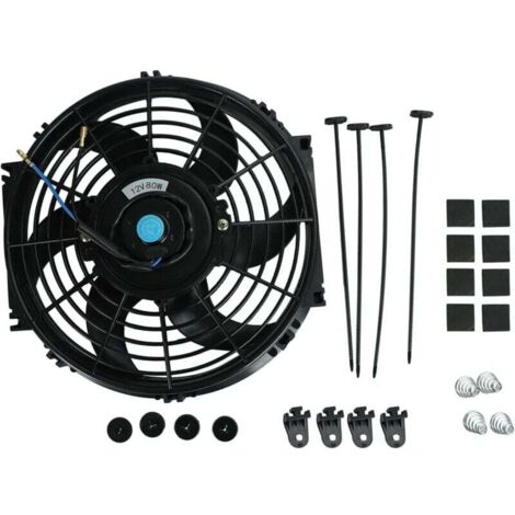 10 Pouces 12V 80W Ventilateur de radiateur électrique universel Slim Fan Push Pull-Feuille moteur