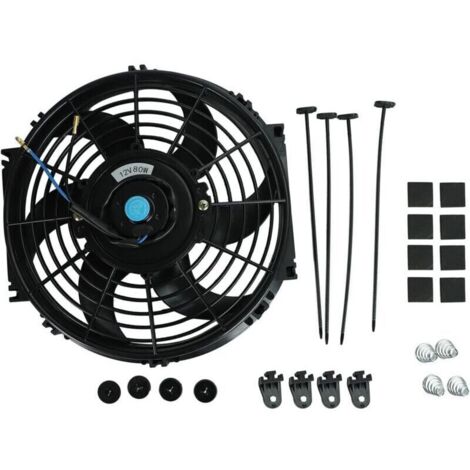 10 Pouces 12V 80W Ventilateur de radiateur électrique universel Slim Fan Push Pull-Feuille moteur