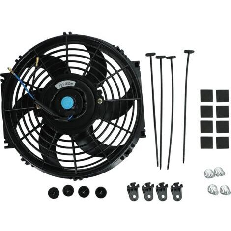 10 Pouces 12V 80W Ventilateur de radiateur électrique universel Slim Fan Push Pull-Feuille moteur