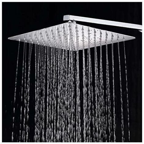 10 pouces /25cm Pommeau de douche carré fixe,Tête de Douche à diffuseur fixe en acier inoxydable 304 chromé,Accessoires de Salle de Bain FOREHILL