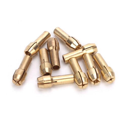 10 Präzisions-Messingfutter 0,5-3,2 mm für Schleif- und Rotationswerkzeuge (4,3 mm Schaft)