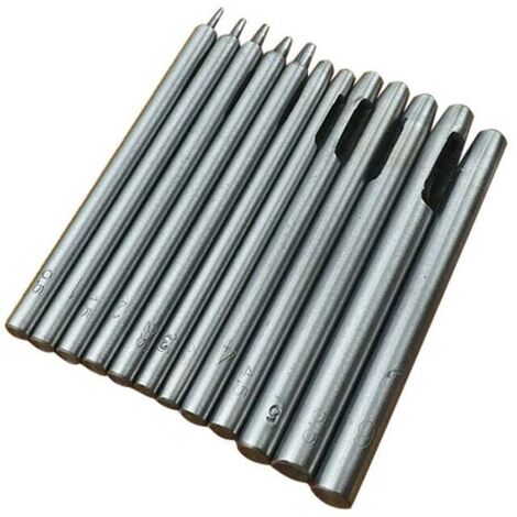 10 punzones de cuero, punzones huecos de acero redondos, herramientas para perforar agujeros de cuero para correas de reloj de 0,5 mm a 5 mm.