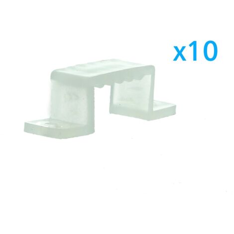 10 PZ Clip Fissaggio Rigido 16x10 mm per Bobina Striscia Led Impermeabile